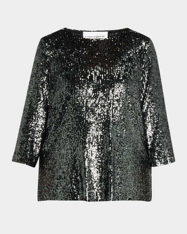 Plus Size 3/4-Sleeve Sequin Tunic